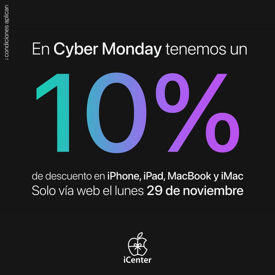 Cyber Monday 10% iPhone, iMac, Macbook, iPad, Pre Owned y DJI