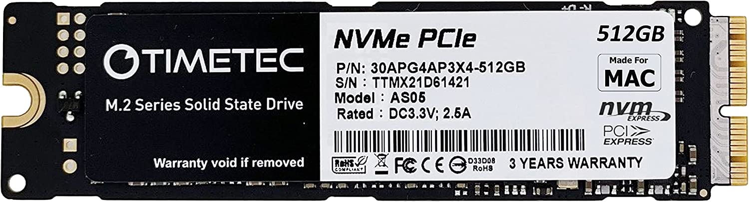 Repuesto SSD MAC 512GB Apple MacBook Air (2013-2015, 2017), MacBook Pro (2013-2015), iMac (2013-2019