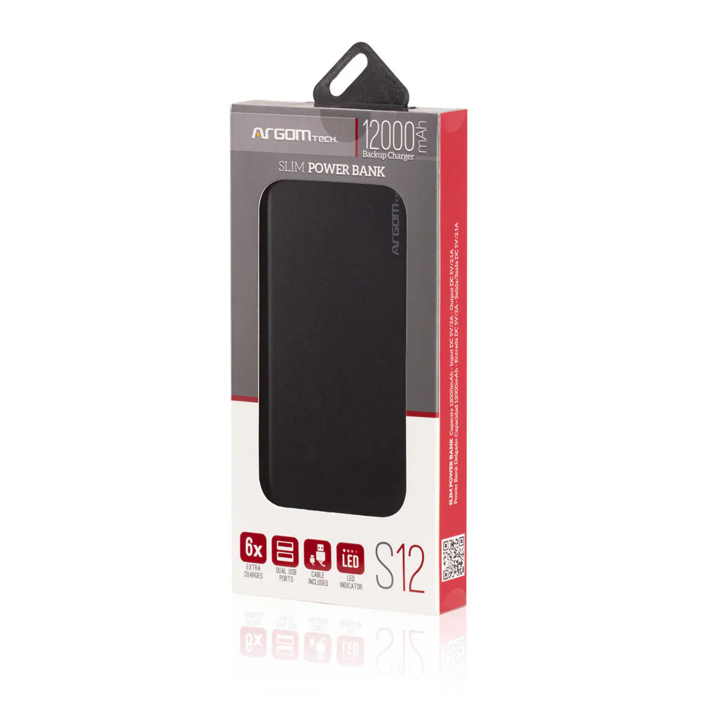 ARGOM POWER BANK S12 12000MAH ALUMINUM