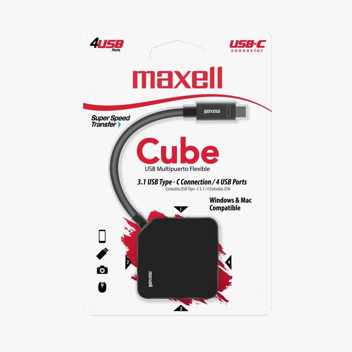 Maxell HUB USB - C  TO USB 4 PORT