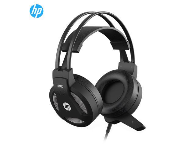 HP H100 Stereo Gaming Headset Over Ear Headphones with Mic, Skin-friendly Leather Earmuffs