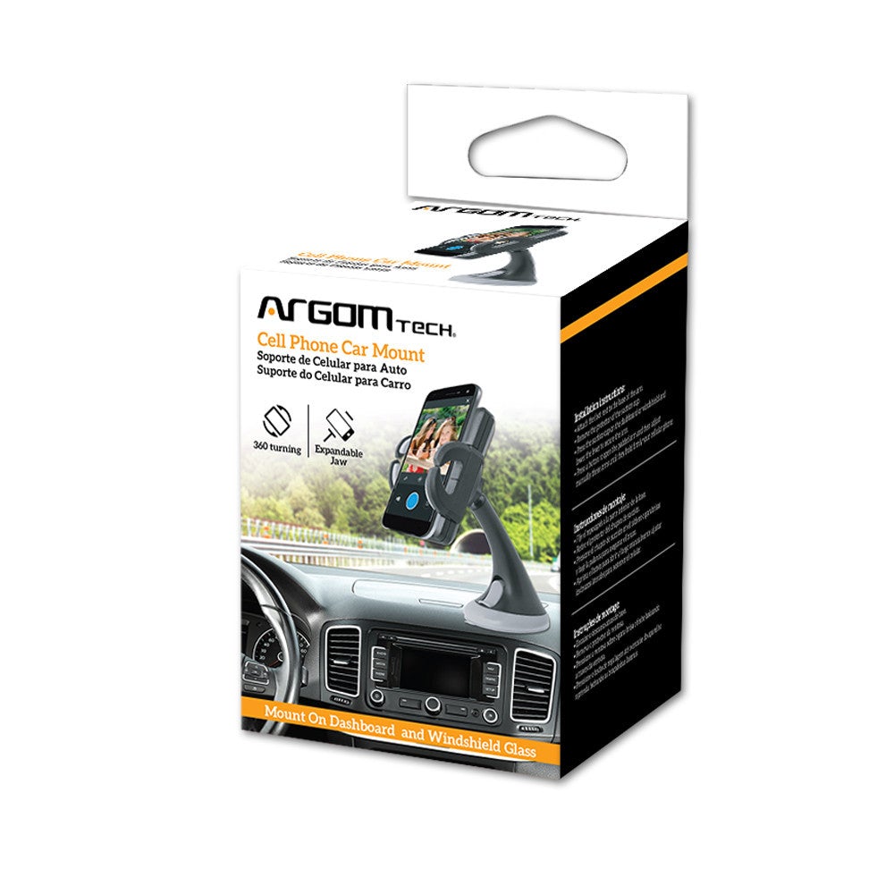 ARGOM CELL PHONE HOLDER CAR MOUNT SHORT NECK, BLACK