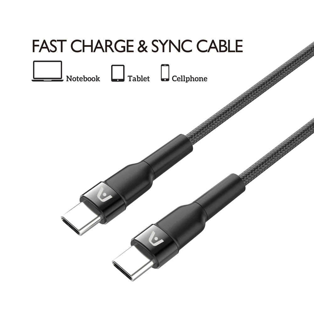 ARGOM 65W FAST CHARGE TYPE C TO TYPE C, 6FT